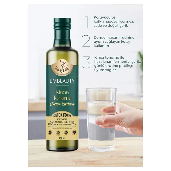 Embeauty Kinoa Tohumu Detox Sirkesi 250 ml - Görsel 6