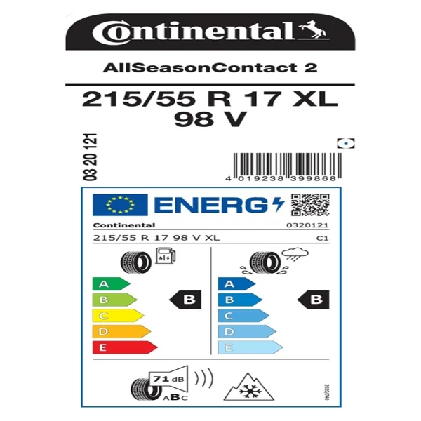 Continental AllSeasonContact 2 215/55 R17 98V XL 4 Mevsim Lastik - 2025 - Görsel 2