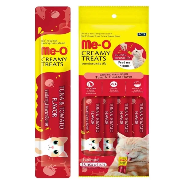 Me-O Creamy Treats Ton Balıklı ve Domatesli 4x15 gr Sıvı Kedi Ödül Maması - Görsel 9