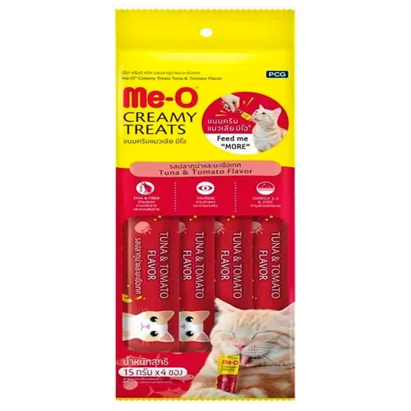 Me-O Creamy Treats Ton Balıklı ve Domatesli 4x15 gr Sıvı Kedi Ödül Maması - Görsel 10