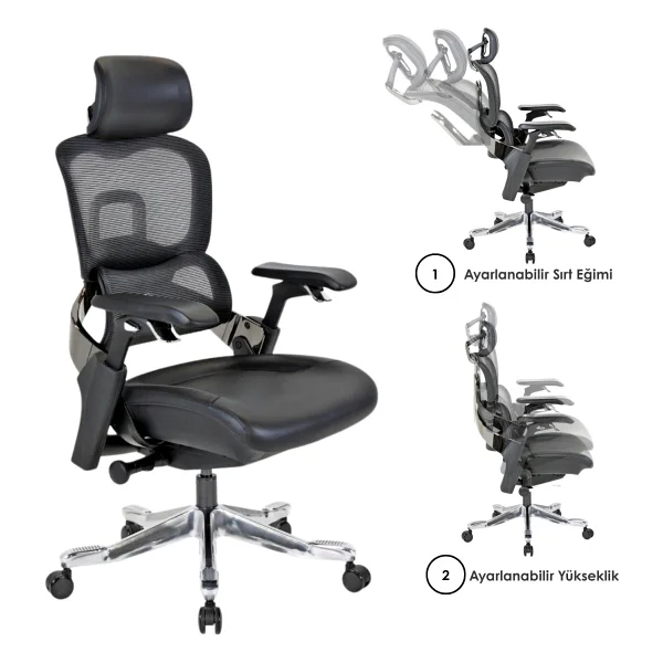 Casella Palma Fileli Yönetici Koltuğu Ofis Koltuğu Ergonomik, Şık Ve Fonksiyonel - Görsel 2