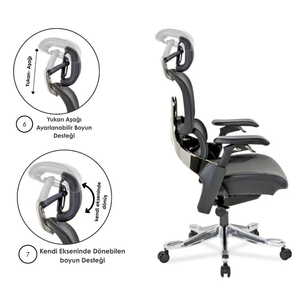 Casella Palma Fileli Yönetici Koltuğu Ofis Koltuğu Ergonomik, Şık Ve Fonksiyonel - Görsel 5