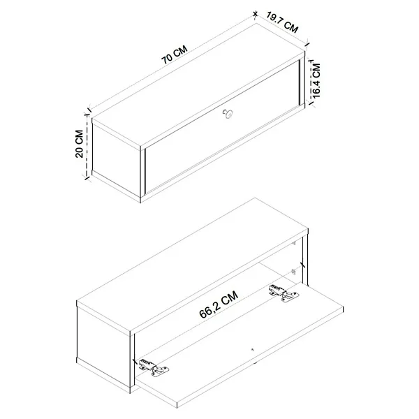 Bofigo Duvara Monte Dresuar Tek Bölmeli Dresuar Kapaklı Konsol 70 Cm Antre Hol Yağmur Beyaz - Görsel 6