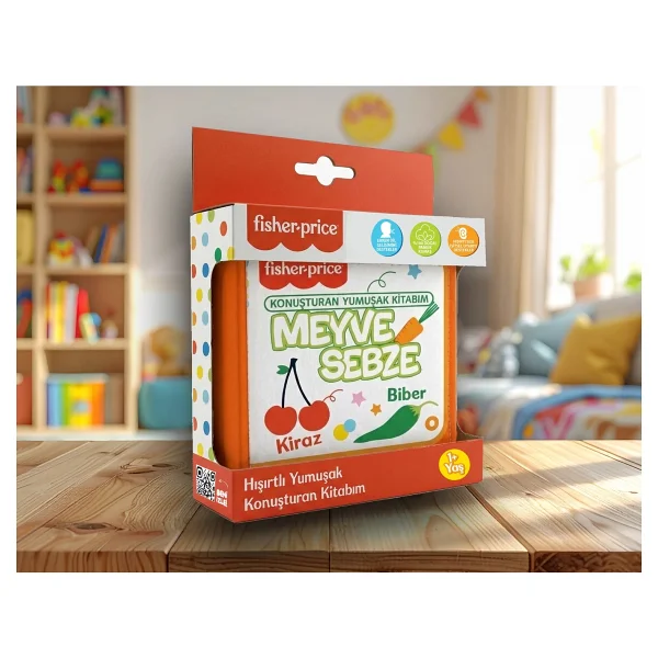 Fisher-Price Konuşturan Bebek Kitabı Hışırtılı Sesli, Duyusal, Zeka Gelişim 0-3 Yaş Kitap Eğitim Seti (Renkler) - sayılar - Mavi - Görsel 9