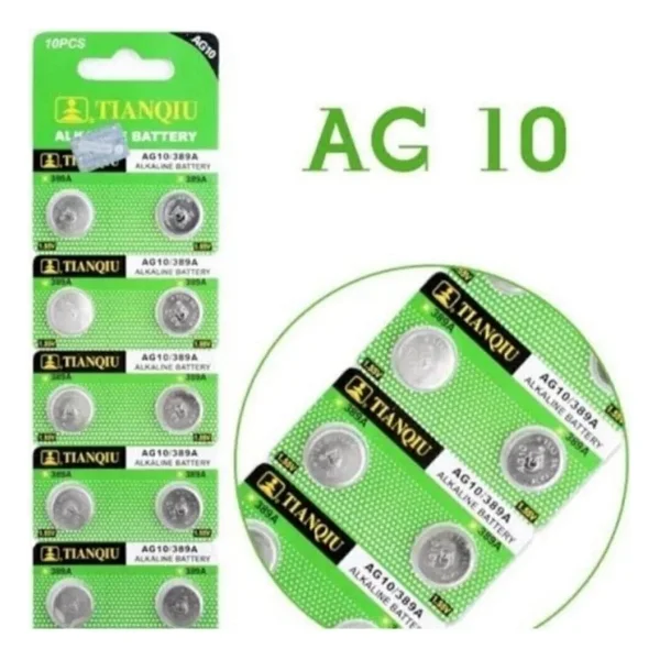 Tianqiu AG10 LR1130/389 1.55V 10'lu Alkalin Düğme Pil - Görsel 3
