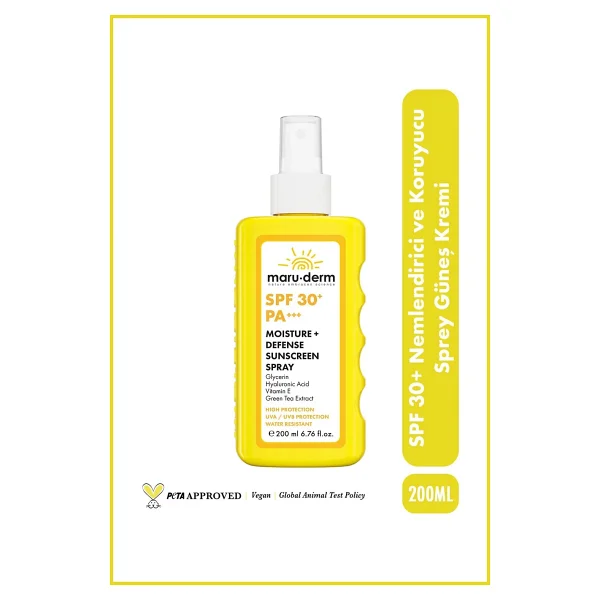 Maru.Derm Nemlendirici ve Koruyucu 200 ml 30 Faktör Sprey Güneş Kremi - Görsel 3