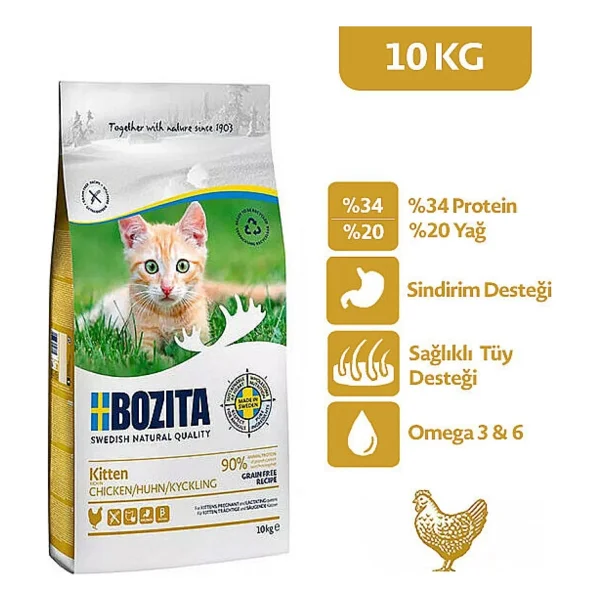 Bozita Feline Kitten Tavuk ve İskandinav Somonlu 10 kg Yavru Kuru Kedi Maması - Görsel 2