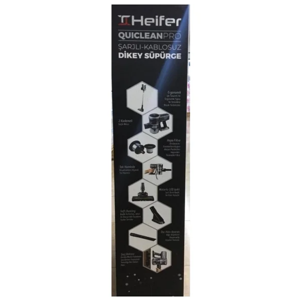 Heifer 160 Watt Kablosuz Dikey Elektrikli Süpürge - Siyah Renk ile Kuru Temizlik Kolaylığı - Görsel 6