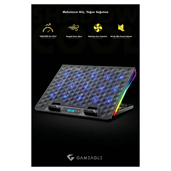 Gameagle Shadow Cool GT15 RGB 15 Fanlı 17.3" Laptop Soğutucu - Görsel 7
