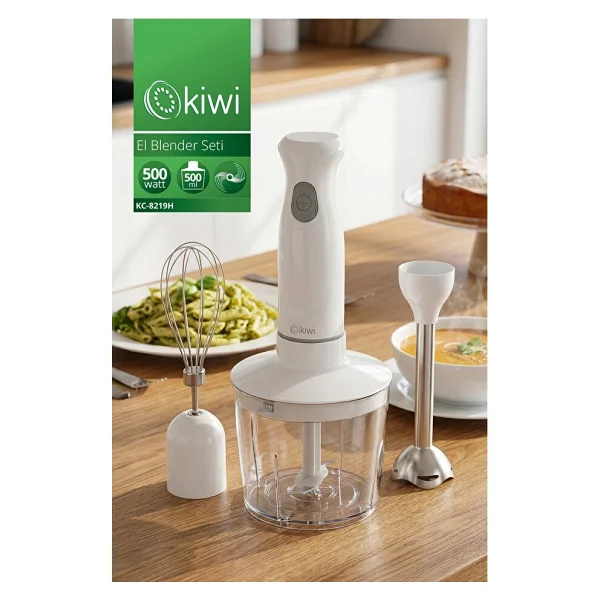 Kiwi KC-8219H 500 W Beyaz El Blender Seti - Görsel 5