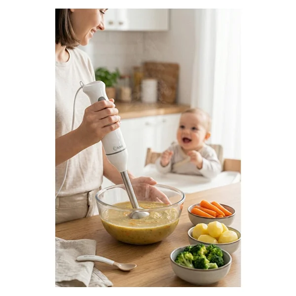 Kiwi KC-8219H 500 W Beyaz El Blender Seti - Görsel 3