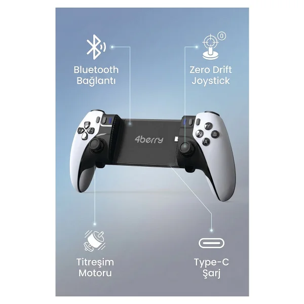 S5 Mobil Oyun Kolu & Gamepad Dönüştürücü - Android, İos, Pc Uyumlu - Type-C Bağlantı & Titreşimli - Görsel 2