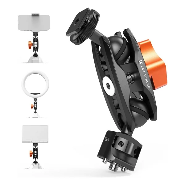 K&F Concept Cold Shoe Double Ball Head - Görsel 9