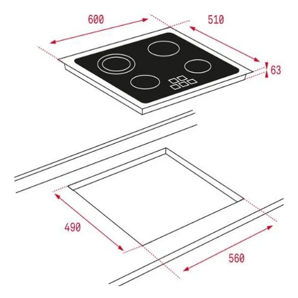 Teka TB 5303 Siyah Vitroseramik Ankastre Ocak - Görsel 2