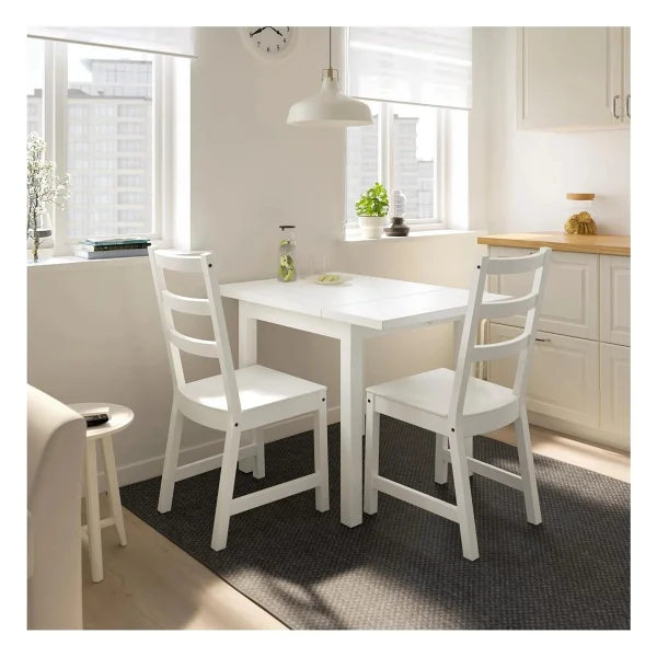 IKEA Beyaz Geniş Yemek Masası - Katlanır Mutfak Masası - Görsel 4