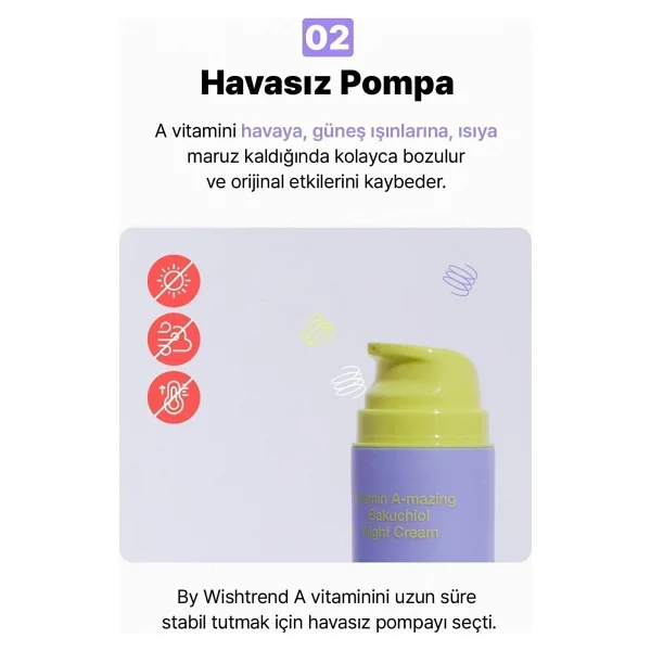 By Wishtrend Vitamin A-mazing Bakuchiol Night Cream %0,03 Retinal Gece Kremi 30 Ml - Şeffaf - Görsel 8