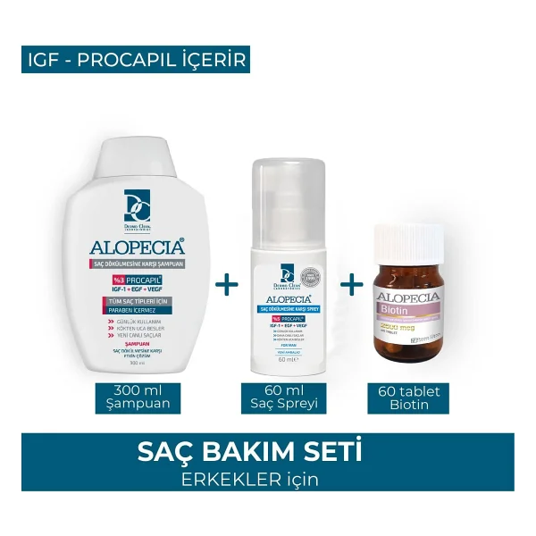 Alopecia Procapil ve IGF İçerikli Saç Dökülmesine Karşı Erkek Seti - Görsel 7