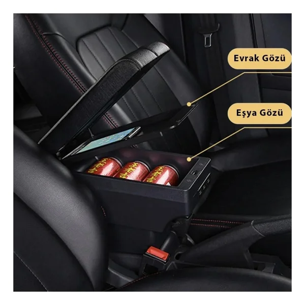 Techmaster Kol Dayama Kolçak 2009-2014 Ford Fiesta İçin Delmesiz Vidasız Kolçak Siyah Renk - Görsel 9