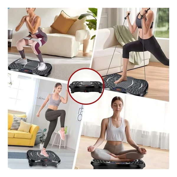 Yüksek Titreşimli Egzersiz Platformu Bluetooth Masaj Aleti Ev Fitness Cihazı Direnç Lastiği Hediye - Görsel 7