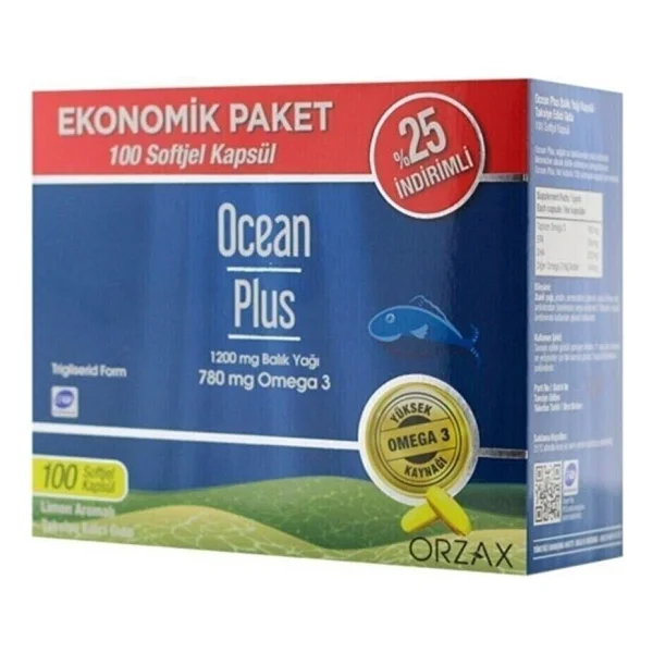 Ocean Plus Omega 3 Balık Yağı 1200 mg 100 Kapsül - Görsel 3