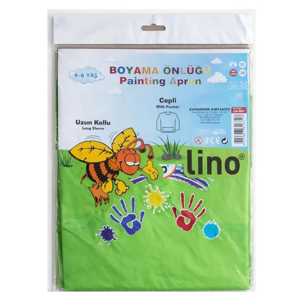 Lino Boyama / Resim Önlüğü 4-6 Yaş - Su Geçirmez - Yeşil - Görsel 7