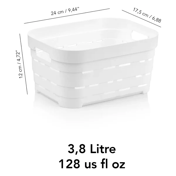Meleni Home 6 Adet 3,8 Lt Delikli Buzdolabı Düzenleyici - Mutfak Banyo Çok Amaçlı Dolap Içi Organizer Beyaz - Görsel 5