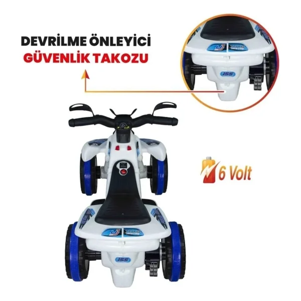 UJ Toys Ranger Beyaz Polis 6 V Akülü ATV - Görsel 6