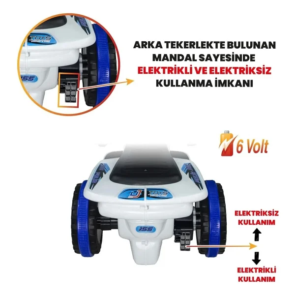 UJ Toys Ranger Beyaz Polis 6 V Akülü ATV - Görsel 7