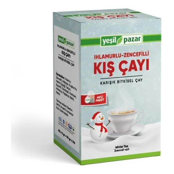 Yeşil Pazar Ihlamurlu Zencefilli 45'li Bitki Çayı - Görsel 2