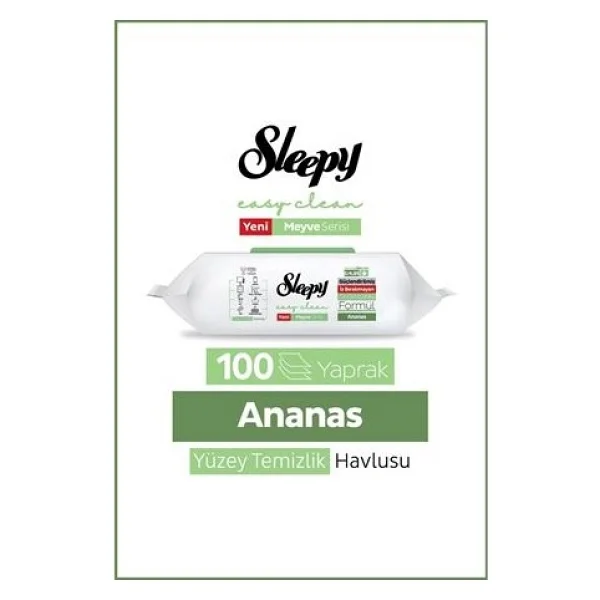 Sleepy Meyve Serisi Ananas Yüzey Temizlik Havlusu 100 Yaprak - Görsel 3
