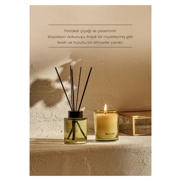 Bella Maison Golden Tropics Soya Wax Kokulu Mum Yeşil (120 gr) - Görsel 5