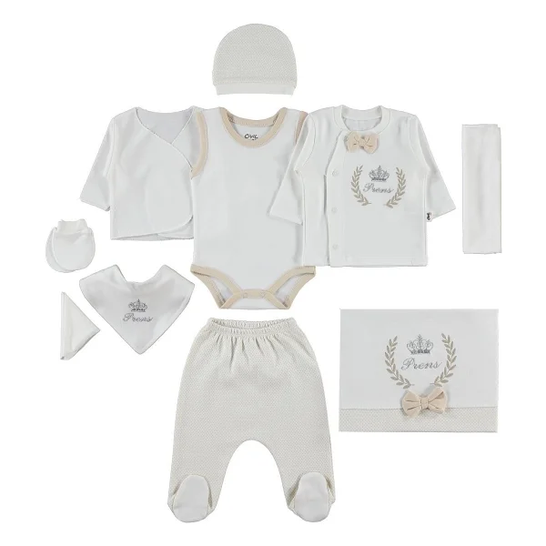 Civil Baby Prens 10'lu Zıbın Setleri - Kahverengi - 0 - 1 Ay - Sütlü Kahve - Görsel 5