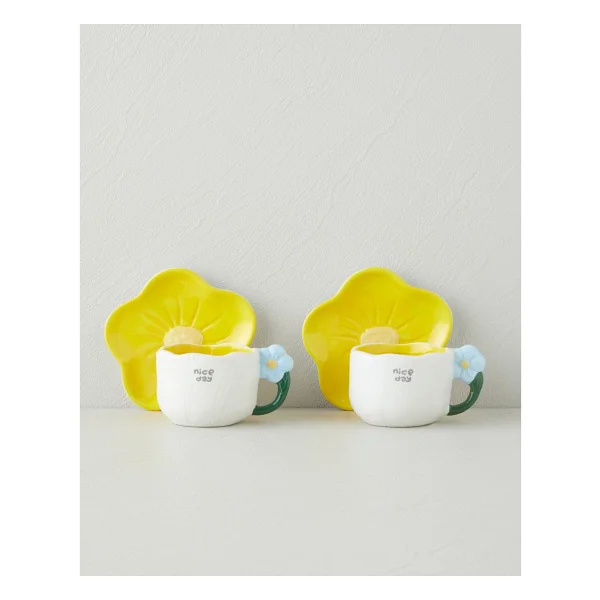 English Home Daylora Dolomite 4 Parça 2 Kişilik Kahve Fincan Takımı 100 ml Sarı - Mavi - Görsel 6