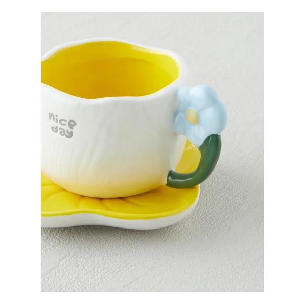 English Home Daylora Dolomite 4 Parça 2 Kişilik Kahve Fincan Takımı 100 ml Sarı - Mavi - Görsel 4