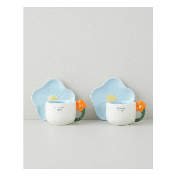 English Home Daylora Dolomite 4 Parça 2 Kişilik Kahve Fincan Takımı 100 ml Sarı - Mavi - Görsel 7