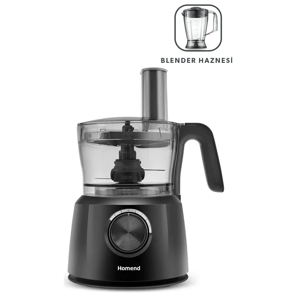 Homend El Tipi Blender 10 W Güçlü 1 L Kapasiteli Fonksiyonel Mutfak Robotu Siyah - Görsel 4
