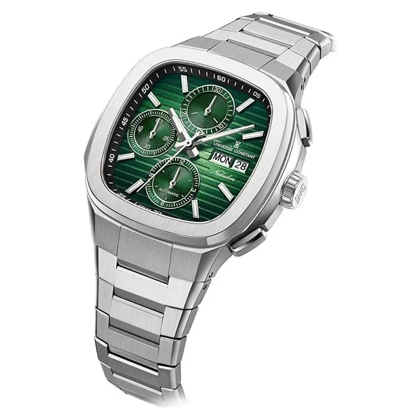 Universe Constant Nebulon Chrono UC7992 Gümüş-Yeşil Erkek Kol Saati - Görsel 3