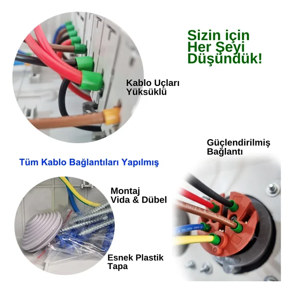 Hgsşarj "Elegance" 7,4kW Monofaze 3X32A + 1X16A Elektrikli Araç Kombinasyon Kutusu Tesla Mavi Adaptöre Uyumlu Schneider Marka Sigorta Grubu - Görsel 4