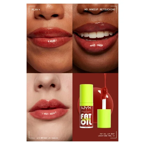NYX Professional Makeup Fat Oil Lip Drip Parlatıcı Dudak Yağı - Livin' The Cream Parlak Bitişli 4.8 ml - Görsel 8