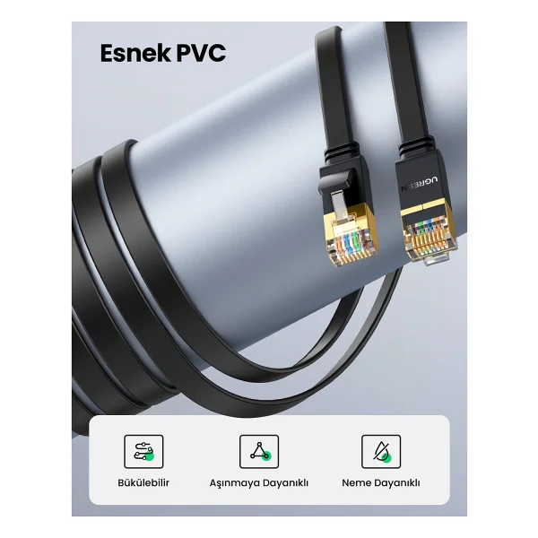 Ugreen 11276 Flat U/FTP 1.5 m CAT7 Patch Kablo - Görsel 6