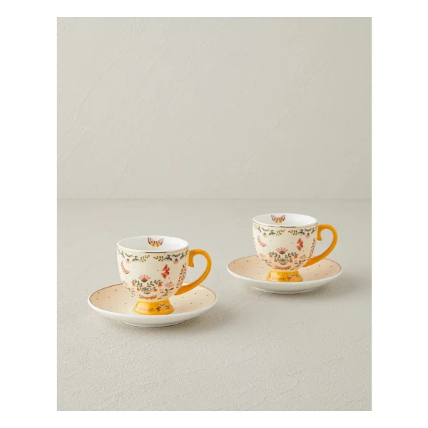 English Home Dipsy New Bone China 4 Parça 2 Kişilik Kahve Fincan Takımı 100 ml Hardal - Görsel 7