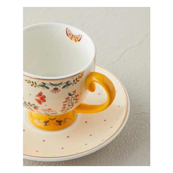 English Home Dipsy New Bone China 4 Parça 2 Kişilik Kahve Fincan Takımı 100 ml Hardal - Görsel 8
