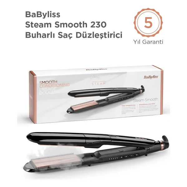 Babyliss ST493E Steam Smooth Buharlı Saç Düzleştirici - Görsel 2