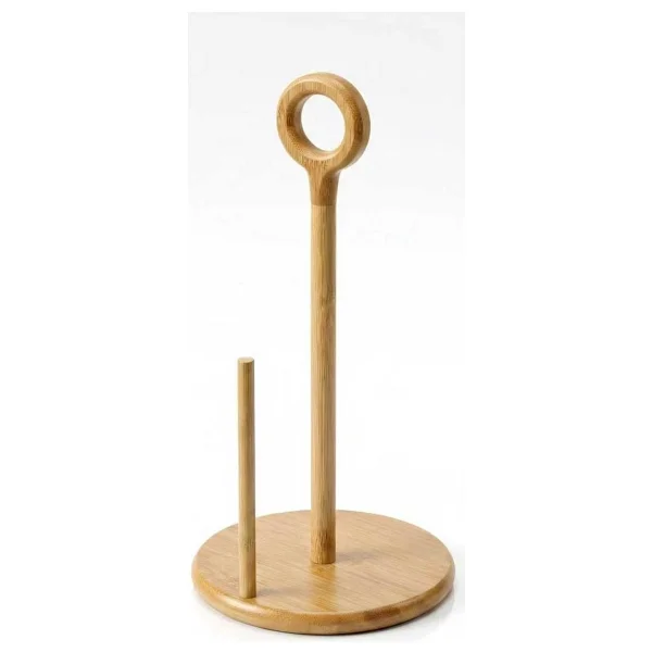 MİEN Mien Bambu Halka Kulp Kağıt Havluluk - Doğal ve Şık Mutfak Havlu Standı - 0-Kahverengi - 30 x 15 cm - Görsel 2