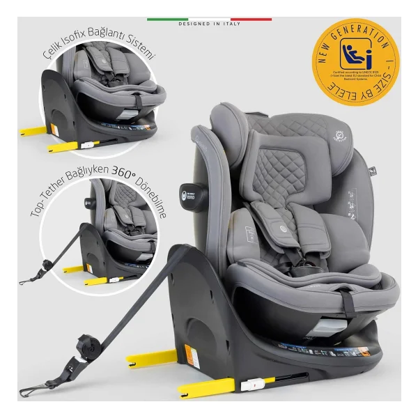 Elele Ritornofix I-Size 360° Dönebilen 0-36 kg Oto Koltuğu - Görsel 7