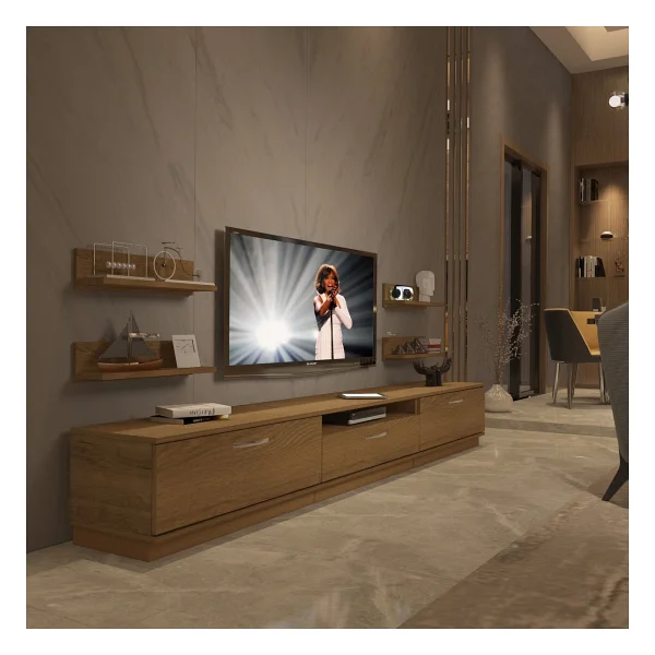 Decoraktiv Trendstyle 270R Mdf Tv Ünitesi Tv Sehpası - Naturel Pera - Görsel 8