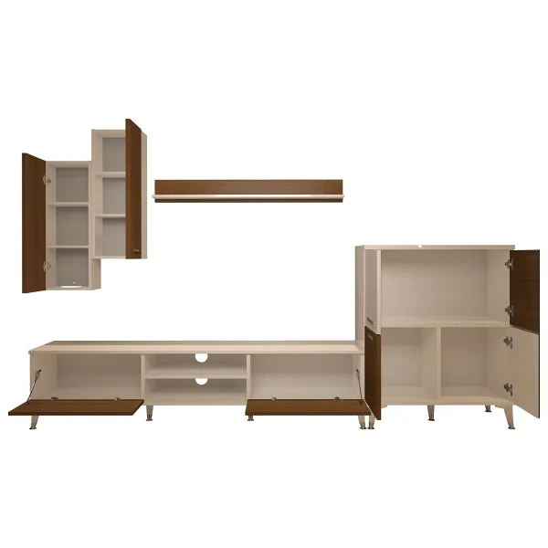 Decoraktiv Eko 6 Slm Dvd Silver Tv Ünitesi Tv Sehpası Ceviz - Beyaz - Görsel 5