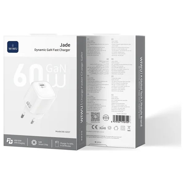 Wiwu Jade Dynamic WI-G037 Turuncu 60 W Hızlı Şarj Adaptörü - Görsel 6