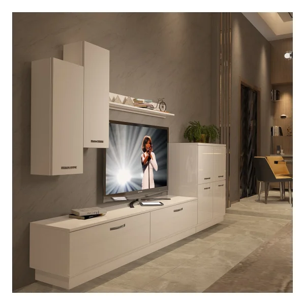 Decoraktiv Eko 6b Slm Std Tv Ünitesi Tv Sehpası - Ceviz Beyaz - Ceviz - Beyaz - Görsel 10