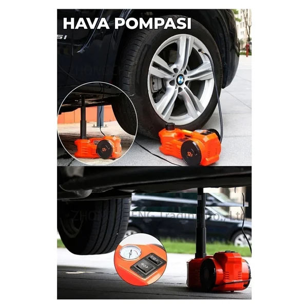 Prohummer Ph314 Elektrikli 5 Ton Hidrolik Kriko Hava Pompası Bijon Anahtarı Makine Krikosu - Görsel 4